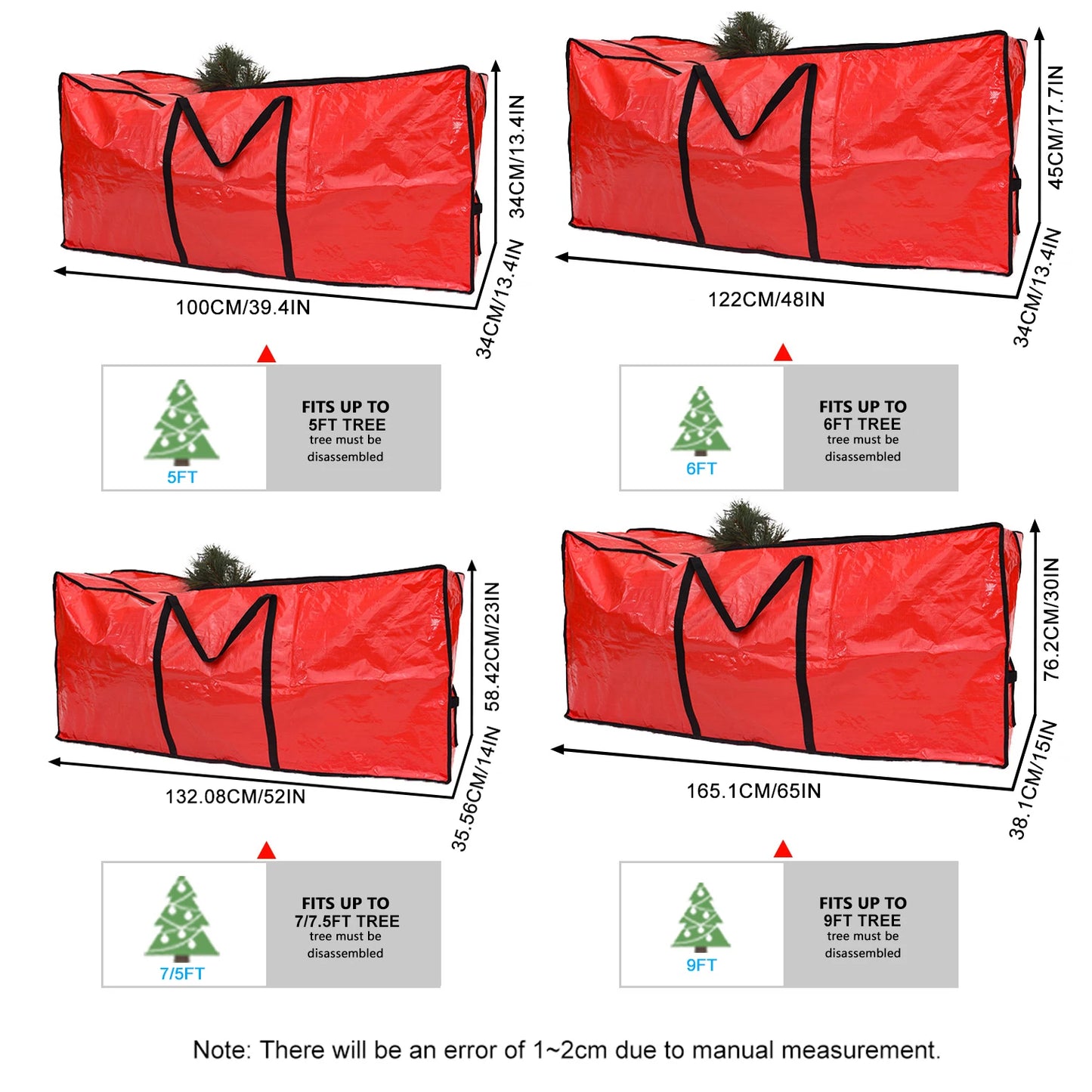 Christmas Tree Storage Bag - Waterproof, Durable Handles, Label Card Slot, Fits 5-9 Ft Artificial Trees
