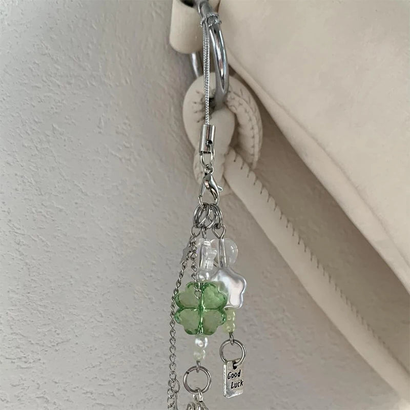 Transparent Wind Chime Keychain – Cute Kawaii Pendant for Mobile, Bag, and Home Decoration