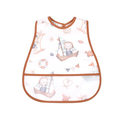 Adjustable Baby Bibs - Waterproof EVA Cotton Cartoon Feeding Bibs with Burp Cloth for Boys & Girls