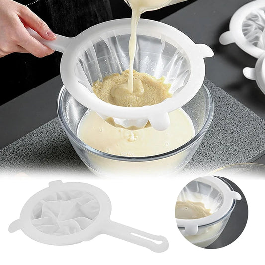 200 Mesh Fine Nylon Kitchen Strainer Spoon – Multi-Purpose Filter for Soy Milk, Juice, Yogurt & Food Sifting Tool