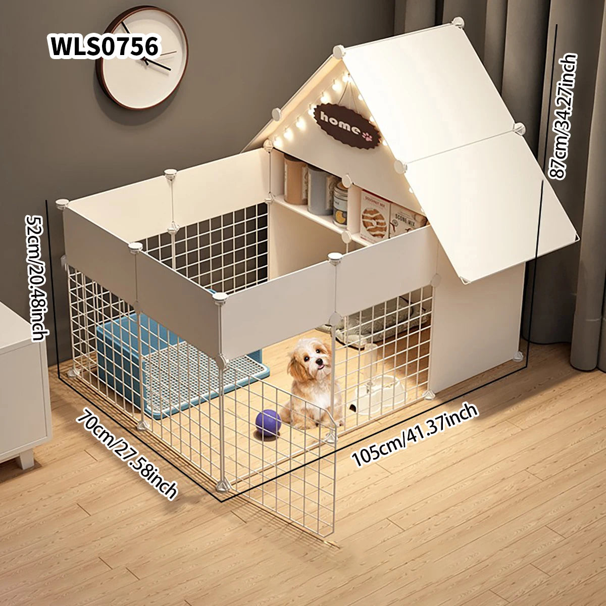 Pet Indoor Dog Fence – Small & Medium Dog House Kennel with Isolation Door