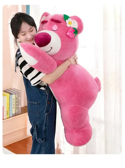 Disney Toy Story Lotso Plush – 90cm Cute Strawberry Bear Sofa Pillow, Stuffed Toy Gift for Kids and Girls