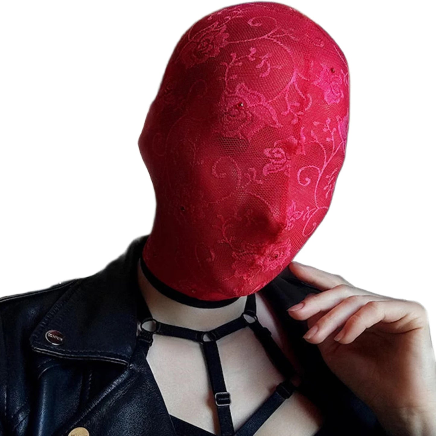 Gothic Lace & Velvet Face Mask - Halloween Masquerade Carnival Costume Headpiece