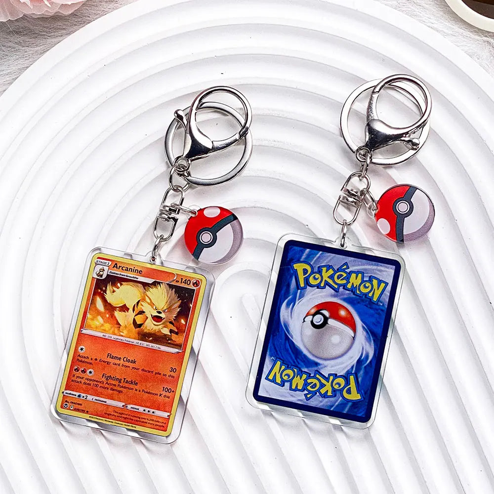 Pokemon Acrylic Keychain Charms - Pikachu Bulbasaur Jigglypuff Bag Pendant Backpack Accessories Gift