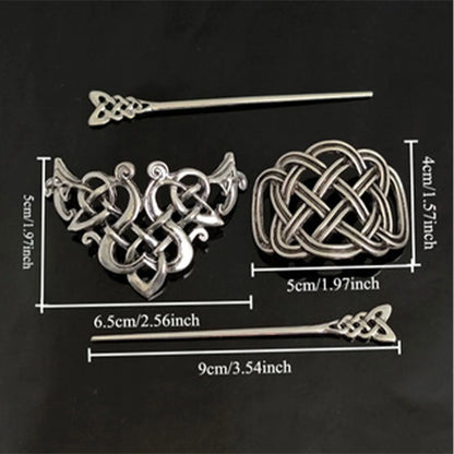 Viking Celtic Love Hair Clips - Retro Norwegian-Style Party Hair Accessories and Valentine’s Day Gifts