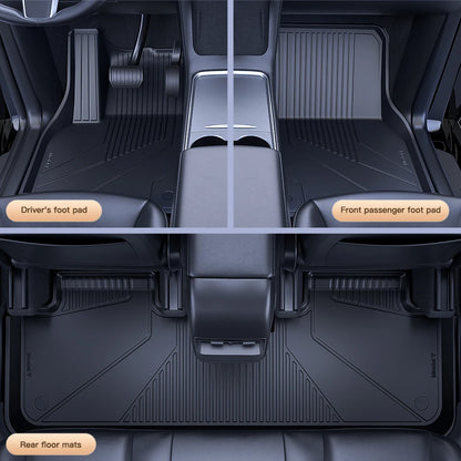 YZ Floor Mats for Tesla Model 3/Y 2021-2023 — Waterproof, Non-Slip TPE Car Accessories