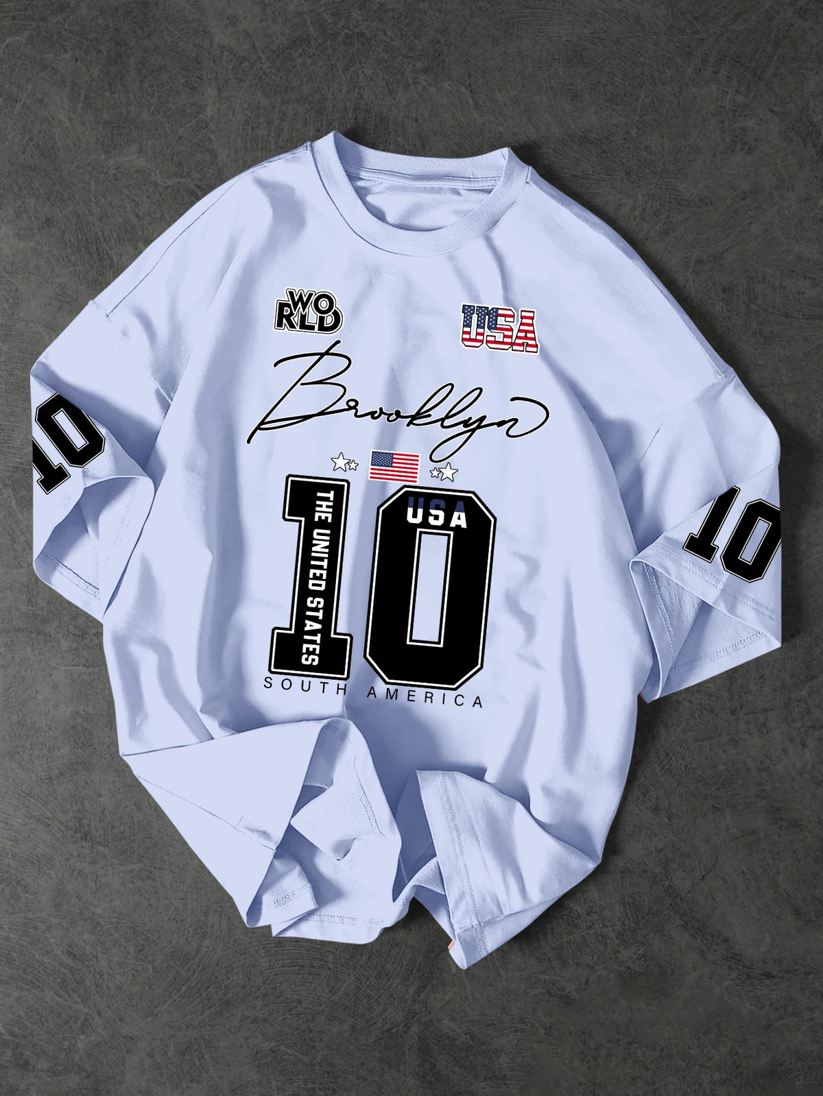 Brooklyn Style 10 Print Oversized T-Shirt - Men's Vintage Streetwear Jersey Tee