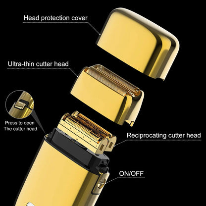 Kemei TX1 Rechargeable Electric Shaver for Men – Metal Housing Hair & Beard Razor, Bald Shaving Machine, Fade Finishing