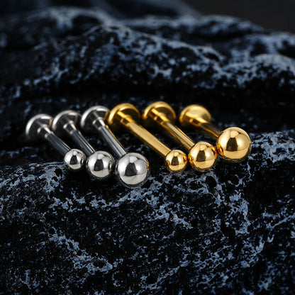ASTM F136 Titanium Labret Stud Earrings – Threadless Push Pin Nose, Tragus, Cartilage & Helix Piercing Jewelry 16G/18G