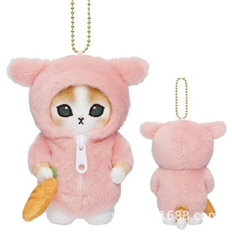 Kawaii Keychain Pendant – Cartoon Mofusand Shark Cat Cross-Dressing Doll, Backpack Decor & Toy