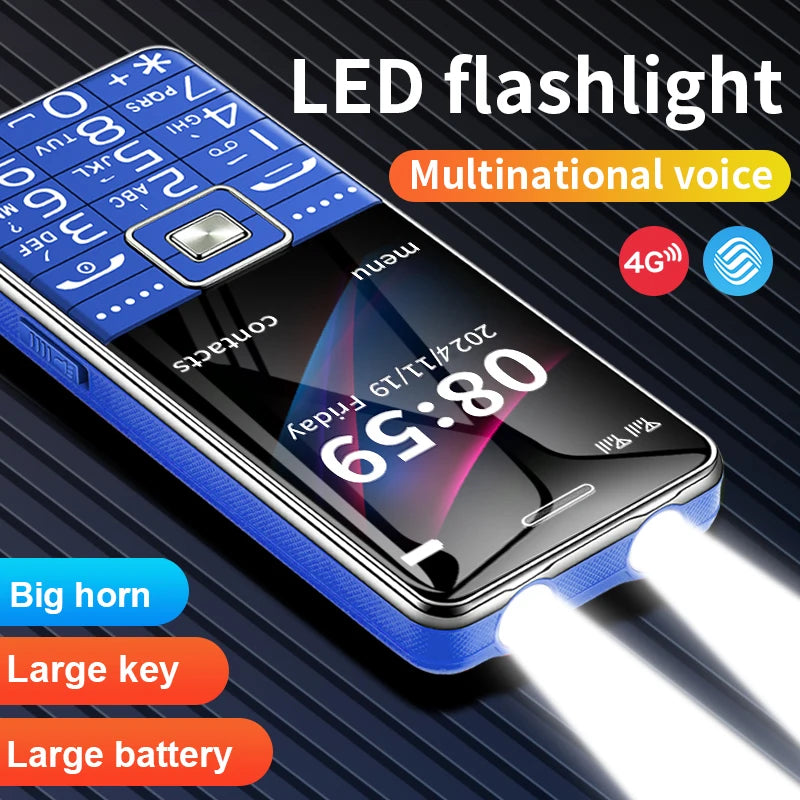 GSM 2G G600 BAR Phone – Dual SIM, 6800mAh Battery, SOS Button, 2.4" Screen, MP3 Recorder Mobile Cellphone for Seniors