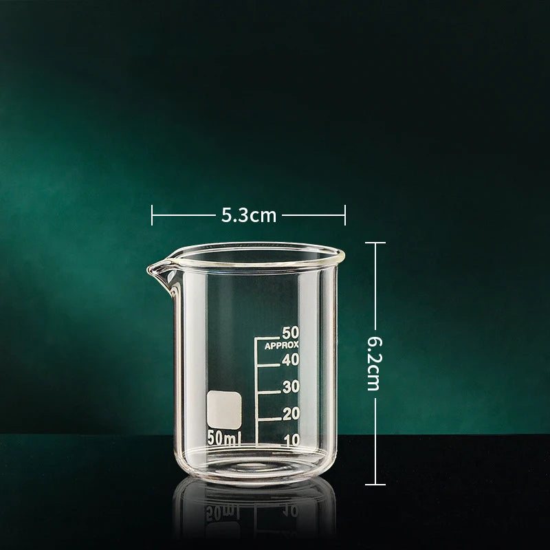 High Borosilicate Glass Measuring Cup – Clear Scale Laboratory Beaker, Kitchen & Baking Measuring Cup (50-1000ml)