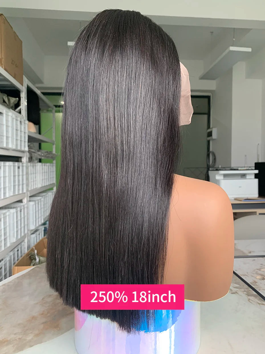 Raw Vietnamese Human Hair Lace Front Wig – 13x6 Bob, Straight Natural Black, 250% Density, 100% Human Hair