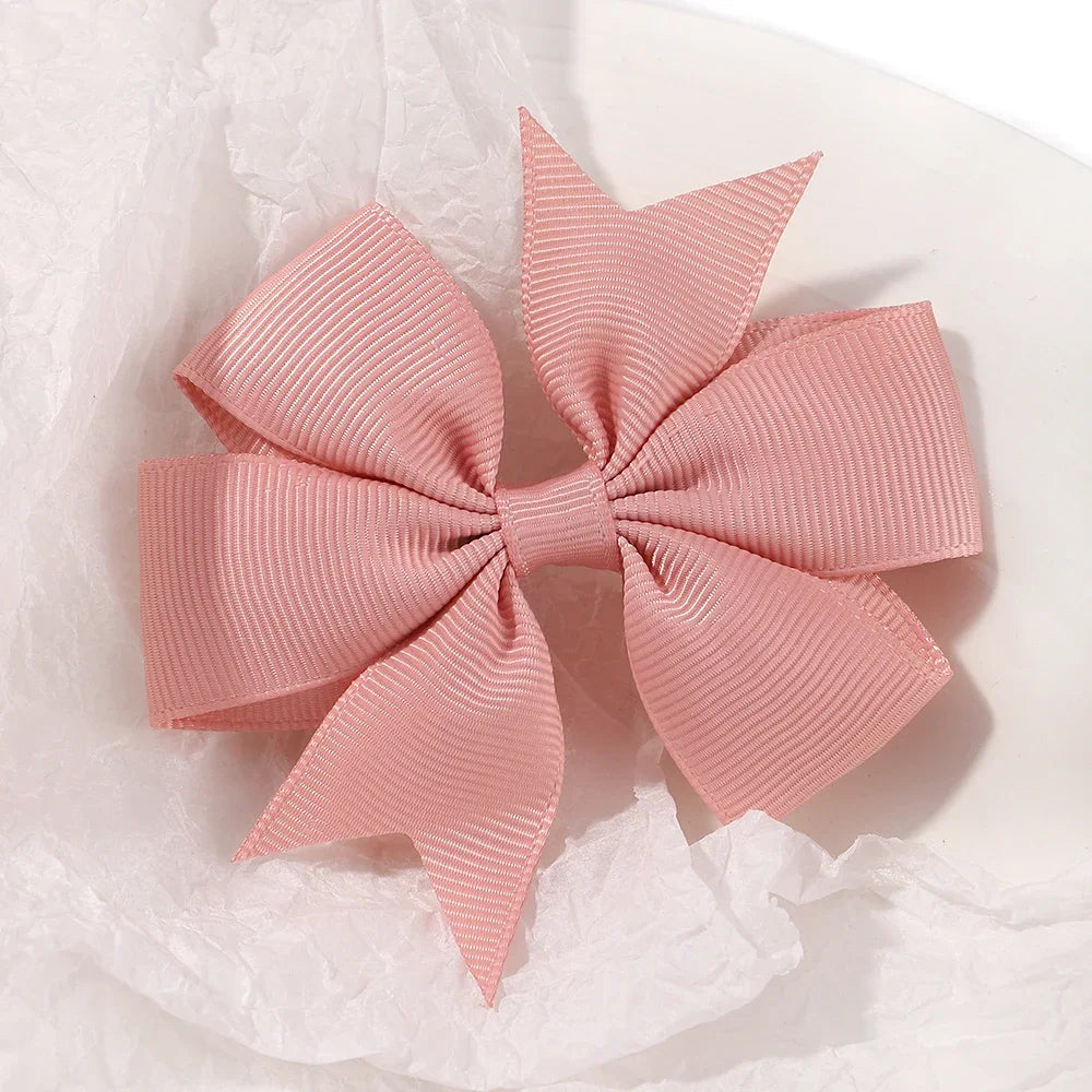 20/40PCS Sweet Candy Color Bow Hair Clip Set – Cute Ribbon Hairpins for Baby Girls & Kids Hair Accessories Gift