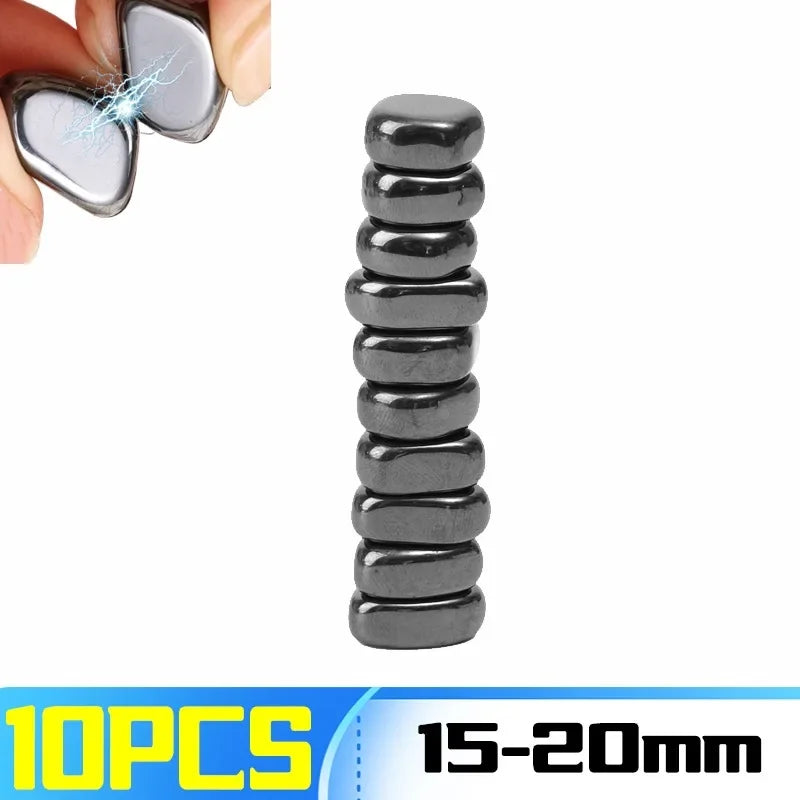 2/60x Irregular Polished Lodestone Magnets – Mini Magnetic Stones for Fridge, Whiteboard, Locker & Office Use