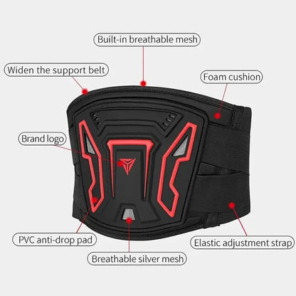 Adjustable Motorcycle Waist Protector Belt – Breathable Motocross & Cycling Safety Back Support Guard for Riders