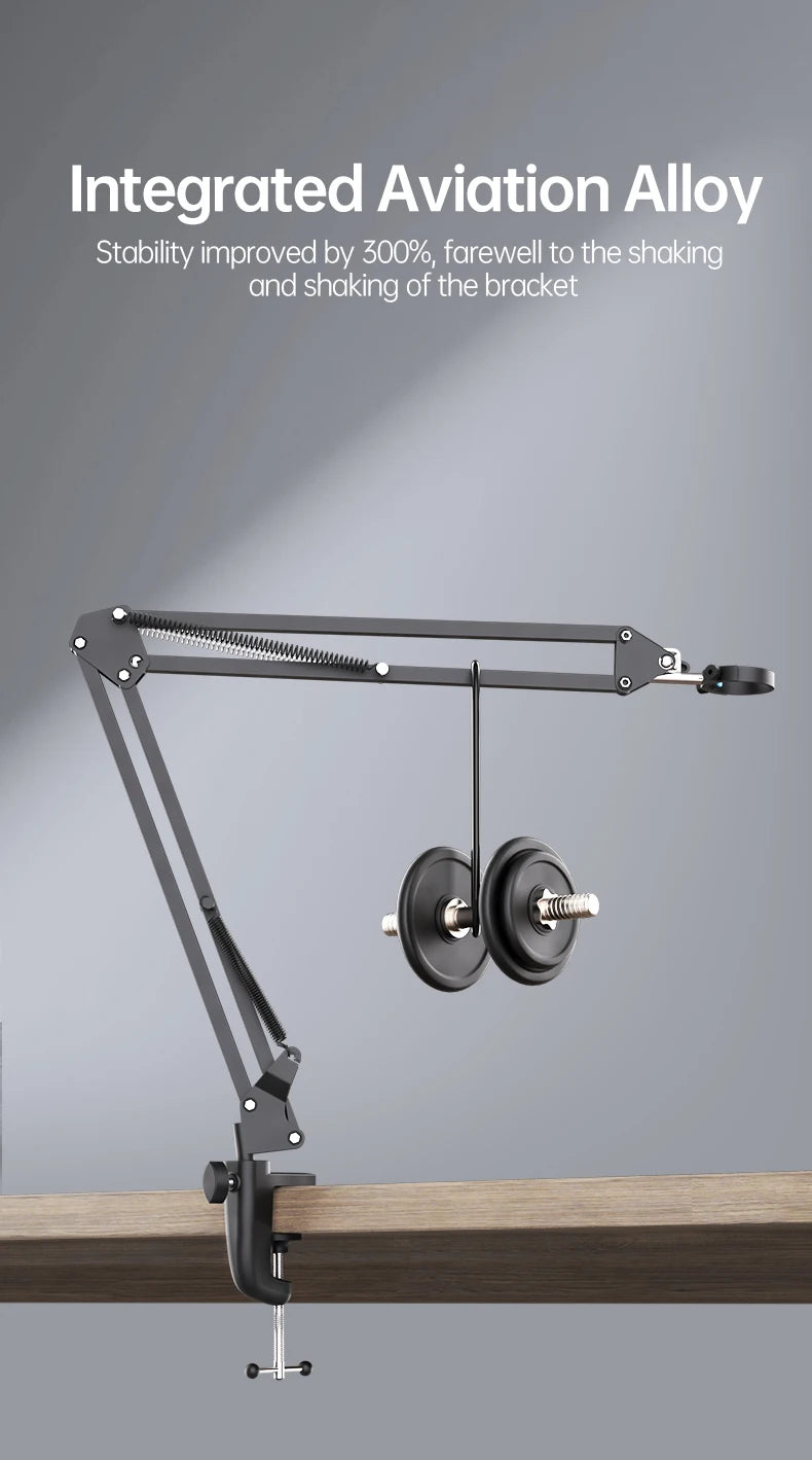 RIEVBCAU Flexible Microscope Arm Stand – Adjustable Metal Bracket Mount for DM4, DM7, DM9, MS1, MS3 Models