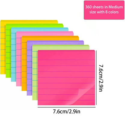 200-Sheet Sticky Note Set - 4-Color Self-Adhesive Writing Pads and Page Markers for Students, Office, and Study Organization