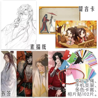Heaven Official’s Blessing Lucky Bag Set - TGCF Xie Lian & Hua Cheng Postcards, Badges & Bookmark Gift