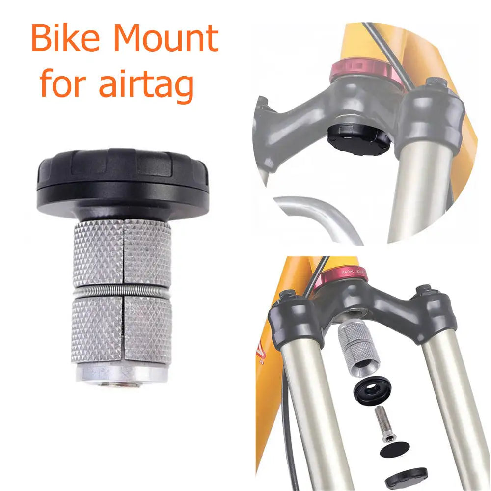 Apple AirTag Bike Mount - Bicycle Front Fork Down Tube Anti-Theft Tracker Holder Headset Cap Cover