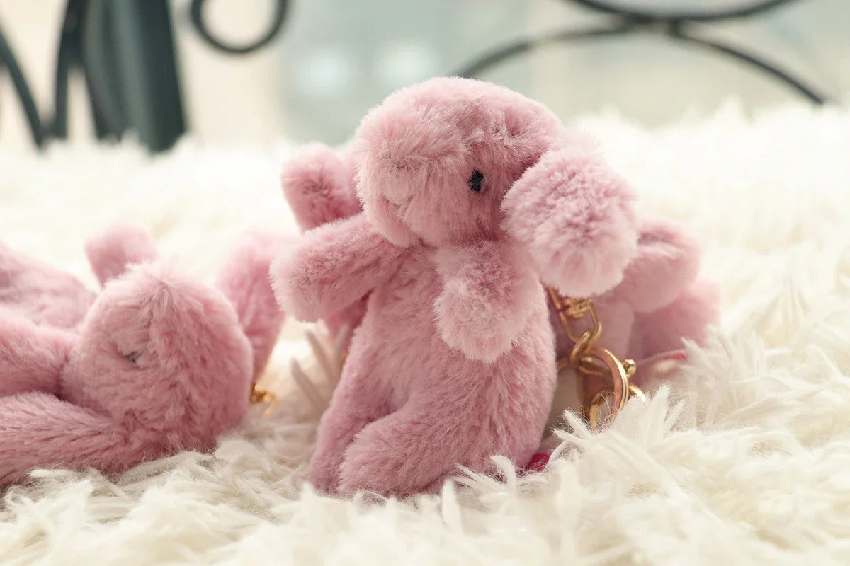 Cute Cartoon Rabbit Keychain | Pompom Stuffed Animal Bag, Car & Phone Pendant Gift for Girls