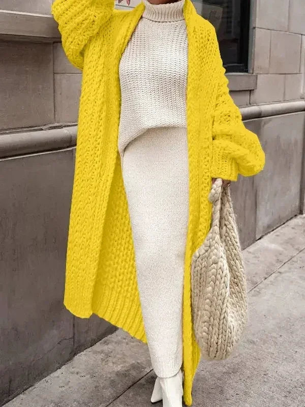 Loose Knitted Cardigan for Women 2025 – Autumn & Winter Streetwear, Spring Elegant Long Outerwear, Maxi Y2K Sweater Long Coat, Soft Jackets