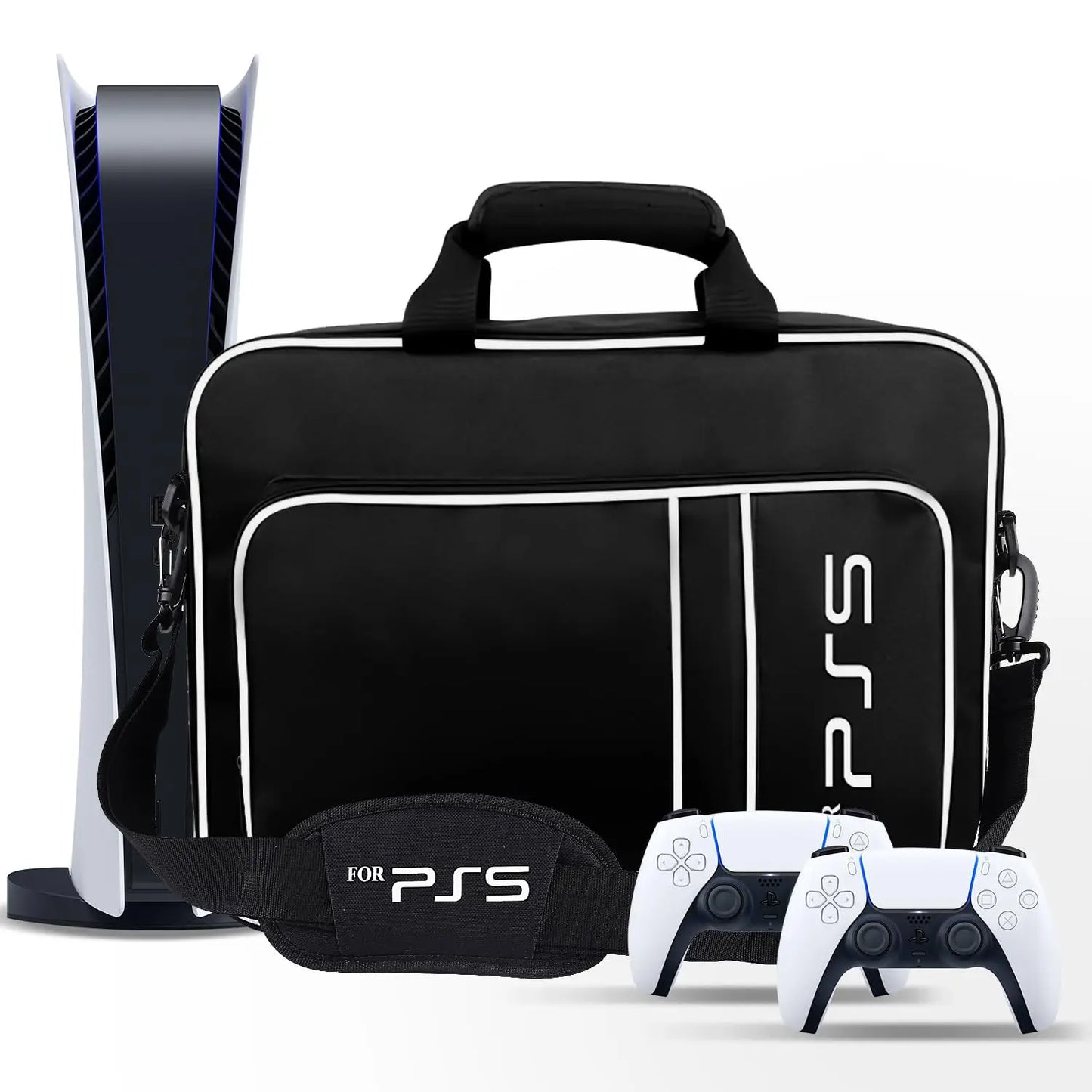 PS5 Travel Case - Protective Carry Bag for PS5 Disc/Digital Console, Controllers, Game Cards & Headset