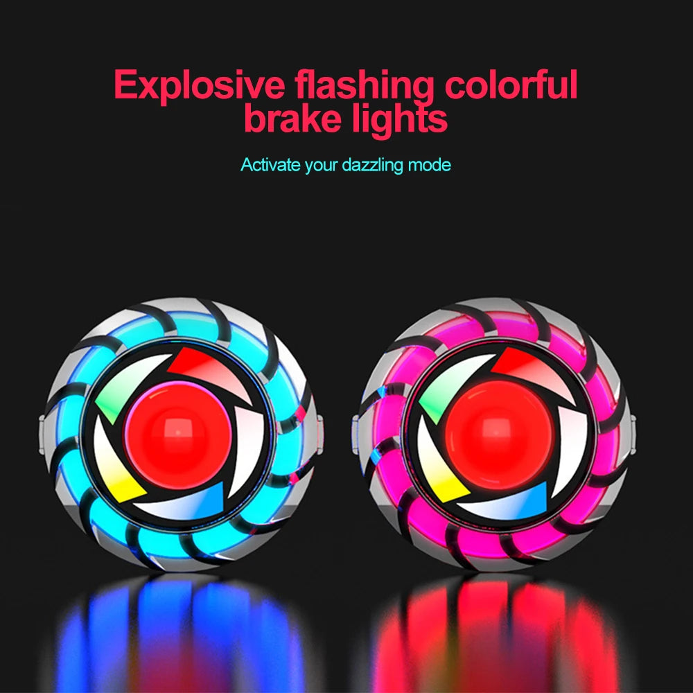 Universal Motorcycle Equipment  Warning Lamp - Angel Eye RGB Flashing Brake Tail / Rear LED Light, Motorbike Accessories