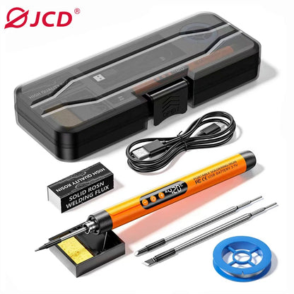 USB Type-C Mini Soldering Iron Set – 5V 8W Electric Soldering Tool with Digital Display & Adjustable Temperature