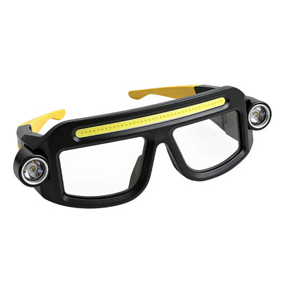 Rechargeable COB LED Glasses Headlight - USB-C Waterproof Adjustable Work Light for Car Repair