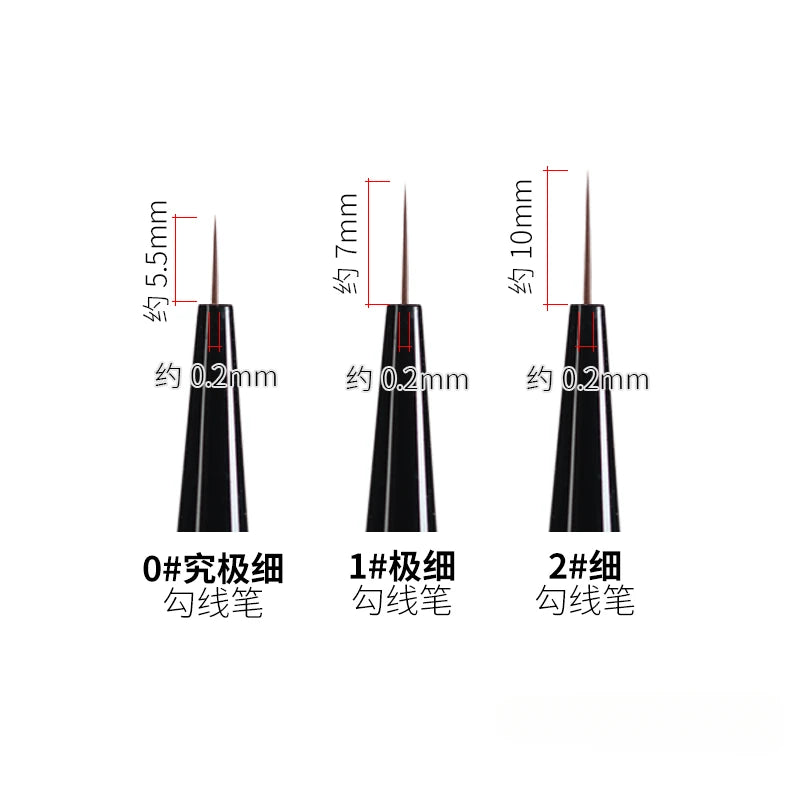 RAYSTUDIO Ultra-Fine Modeling Brush Set – #0 #1 #2 Outline Pens for Hobby, Coloring & Script Detailing
