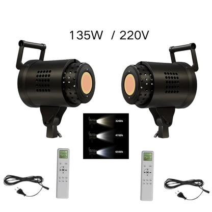 115/135W Bowens LED Photography Studio Light - 220V Daylight-Balanced Video Lamp, 3000–6000K, 3 Colors for Portraits & Studio Shooting