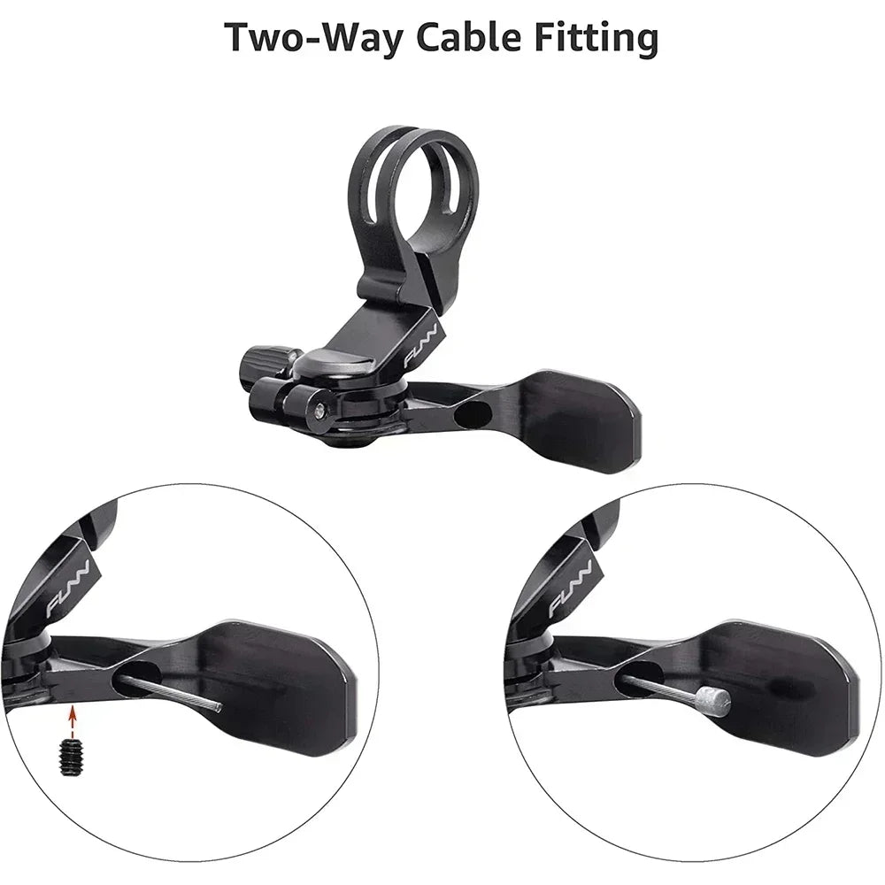 CNC Bike Dropper Seatpost with 4-Way Mount & Remote Lever — Fits Internal & External Routing