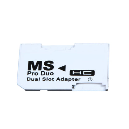 Memory Card Adapter – Micro SD/TF to MS Pro Duo for PSP with Dual 2-Slot White Adapter