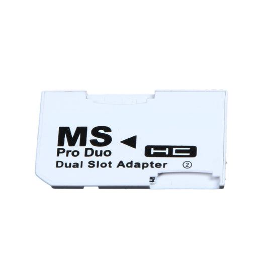 Memory Card Adapter – Micro SD/TF to MS Pro Duo for PSP with Dual 2-Slot White Adapter