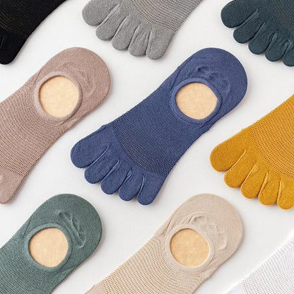 3 Pair Pack Men's Novelty Toe Socks - Breathable and Sweat-Absorbent Finger Boat Socks, High-Quality Casual Sox