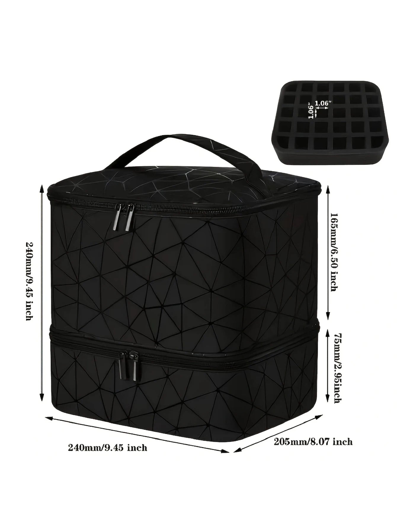 Women's Portable Double-Layer Nail Polish & Essential Oil Storage Bag – Multi-Function Organizer for Travel