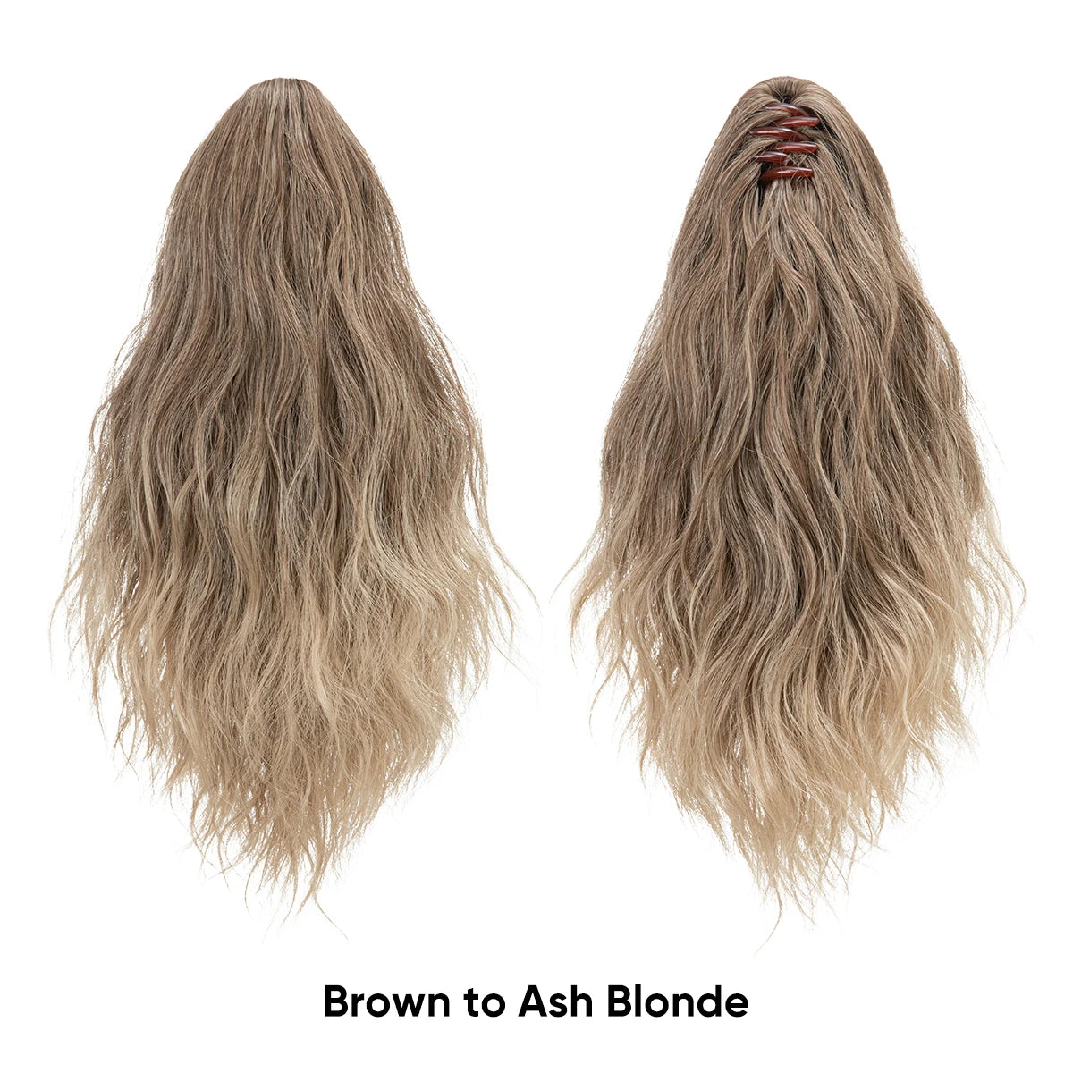 13-Inch Premium Synthetic Curly Claw Clip Ponytail – Blonde Brown Short Hairpiece, Fake Hair Extensions P064