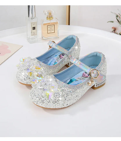 2024 Spring Girls' Crystal Princess Elsa Shoes - Ice and Snow Romance Fashion Sandals for Kids