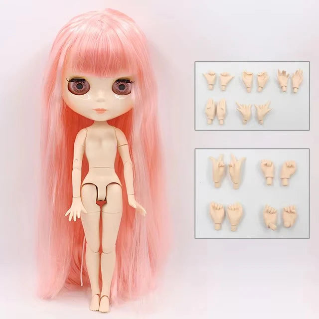 ICY DBS Blythe 1/6 BJD Doll - 30cm Jointed Body with White Skin & Shiny/Matte Face