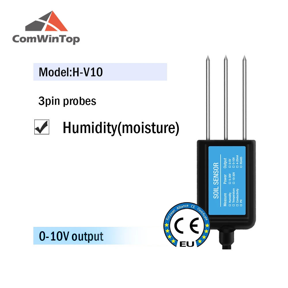Soil Moisture, Temperature, Humidity, EC, pH & NPK Sensor - 4-20mA, 0-5V, RS485 Modbus for Accurate Soil Measurement