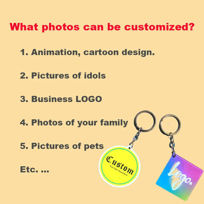 Personalized Acrylic Keychain - Custom Cartoon, Anime & Photo Hologram Key Ring Charm