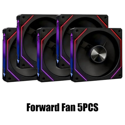 LDPCSJ Prism 5 Pro 120mm ARGB RGB Case Fans – 4PIN PWM 5V 3PIN PC Cooling Kit for CPU Water Cooler Gaming PC Ventilation System
