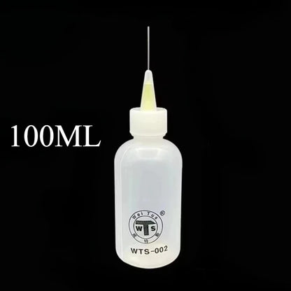 50ml Empty Plastic Precision Needle Bottle – Rosin Flux & 502 Glue Dispenser for Soldering, iPhone Repair & Electronics Tools