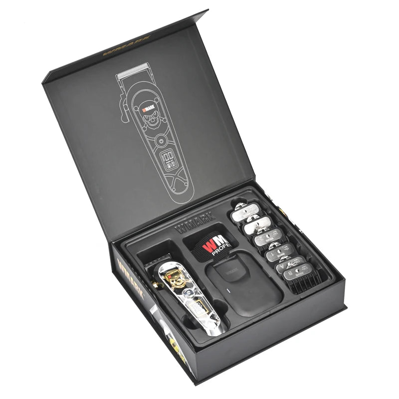 WMARK NG-130 Wireless Charging Hair Clipper – High Speed Professional Type-C Rechargeable Cutter with Charging Stand