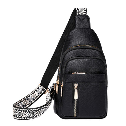 Fashionable Women’s Chest Bag – High-Quality PU Leather Waterproof Crossbody Messenger Bag for Travel & Cycling
