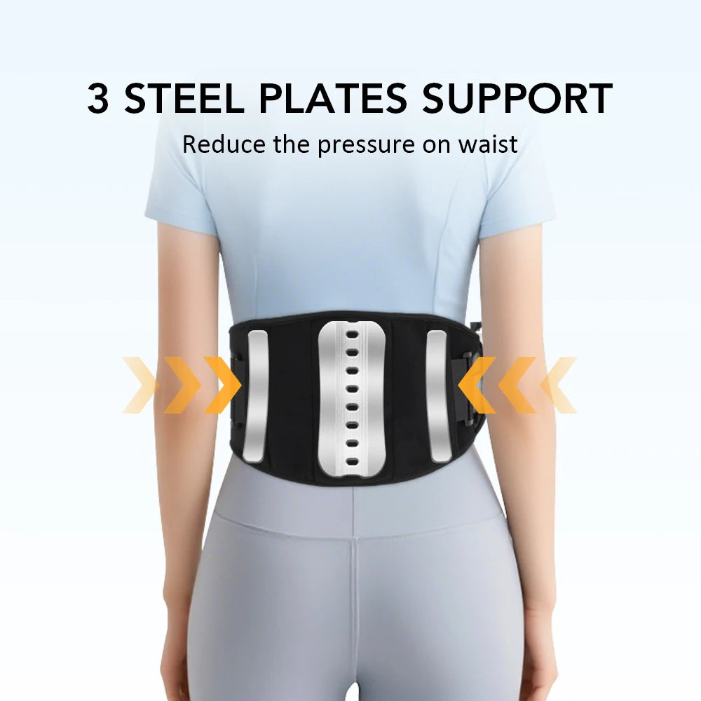 Vibration Lower Back Massager – Portable Waist Support Belt with Heating Pad & Red Light Hot Compress Lumbar Brace