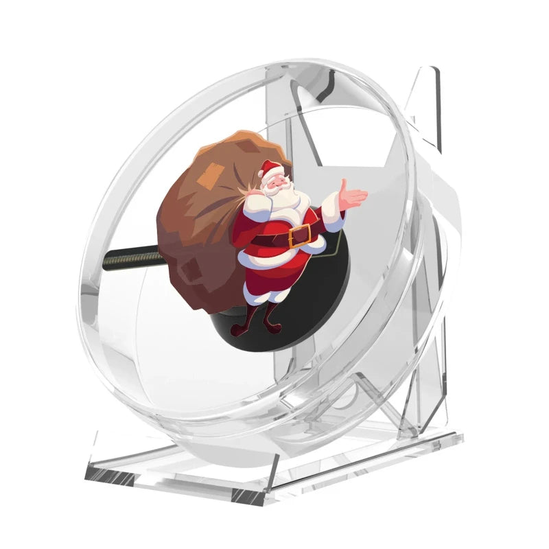 Mini 3D Holographic Projector Fan - Desktop LED Advertising Display with Remote Control & Stand