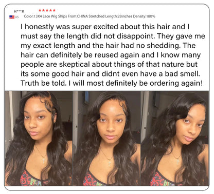 13x4/13x6 Body Wave Transparent Lace Front Wig – HD Bling Hair, 180% Density Human Hair, 4x4 Lace Closure for Women