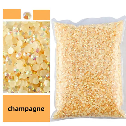 Jelly AB Resin Rhinestones 2-6mm — Non-Hotfix Flat Back Plastic Crystals & Strass Glitters, Large Pack